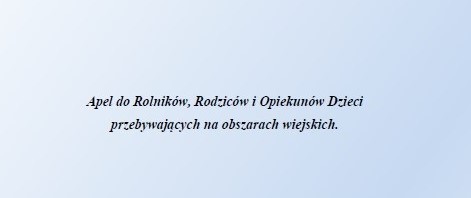 Apel Okręgowego Inspektora Pracy w Olsztynie do rolników