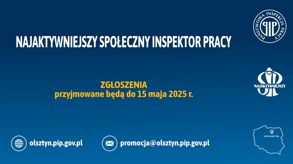 Zaproszenie do udziału w Konkursie „Najaktywniejszy Społeczny Inspektor Pracy”