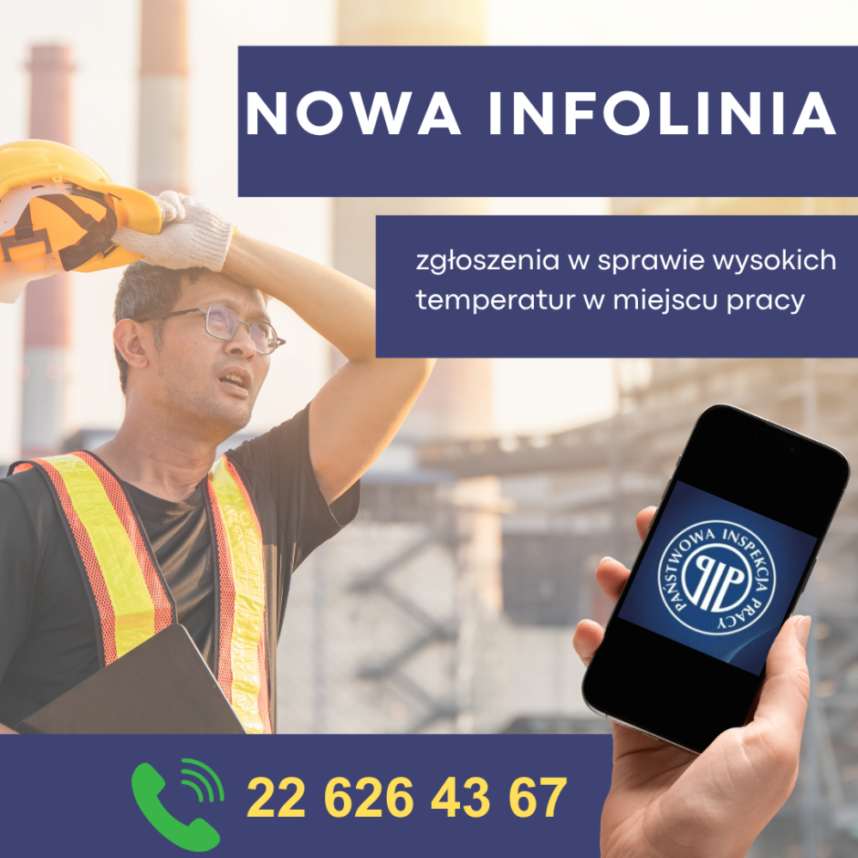 Uruchomienie infolinii Państwowej Inspekcji Pracy dotyczącej pracy w warunkach wysokich temperatur