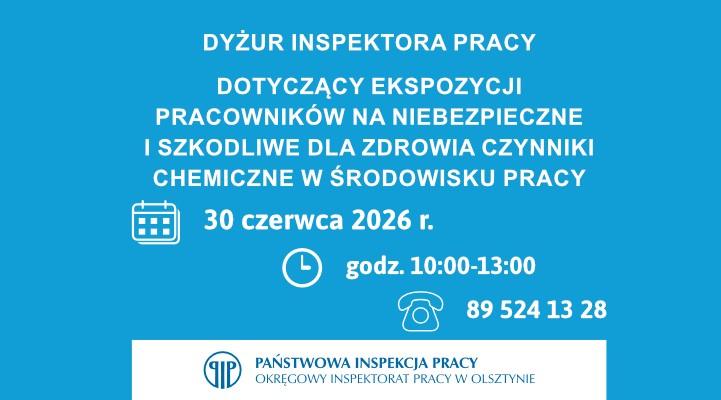 Dyżur telefoniczny inspektora pracy - zagrożenia chemiczne w miejscu pracy.