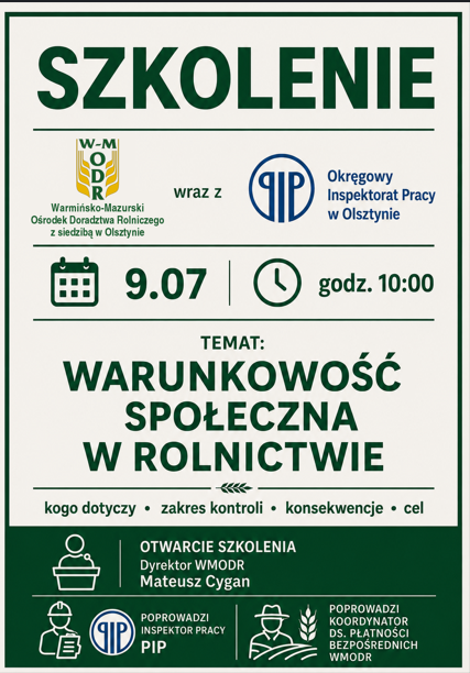 Szkolenie nt. warunkowości społecznej w rolnictwie